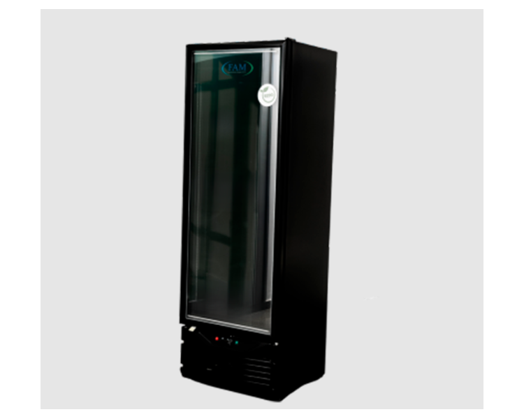 HELADERA EXHIBIDORA VERTICAL FAM420 BLACK 395LTS MEDIA TEMPERATURA