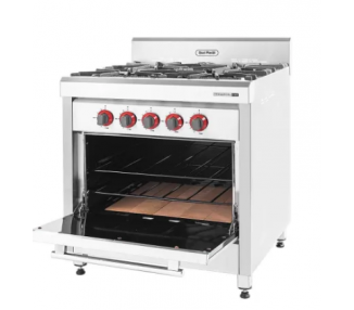 COCINA INDUSTRIAL SOL REAL 4 HORNALLAS CON REJAS DE FUNDICION