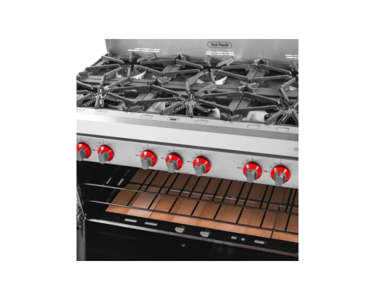 COCINA INDUSTRIAL SOL REAL 6 HORNALLAS CON REJAS DE FUNDICION
