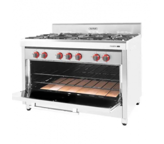 COCINA INDUSTRIAL SOL REAL 6 HORNALLAS CON REJAS DE FUNDICION