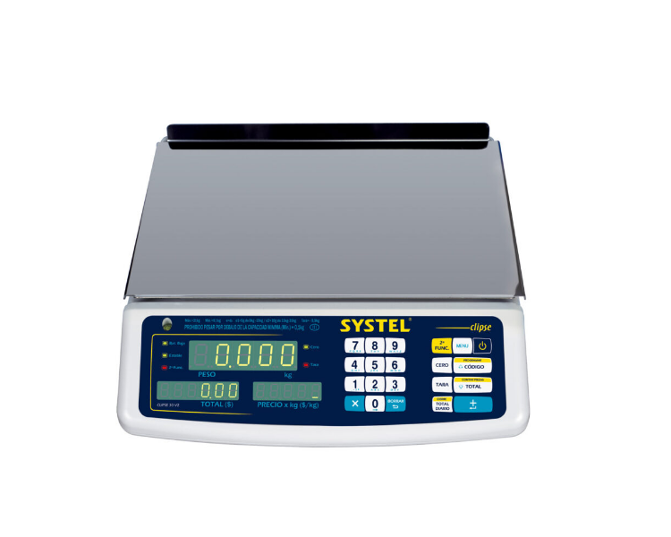 BALANZA ELECTRICA SYSTEL CLIPSE 31KG C/BATERIA