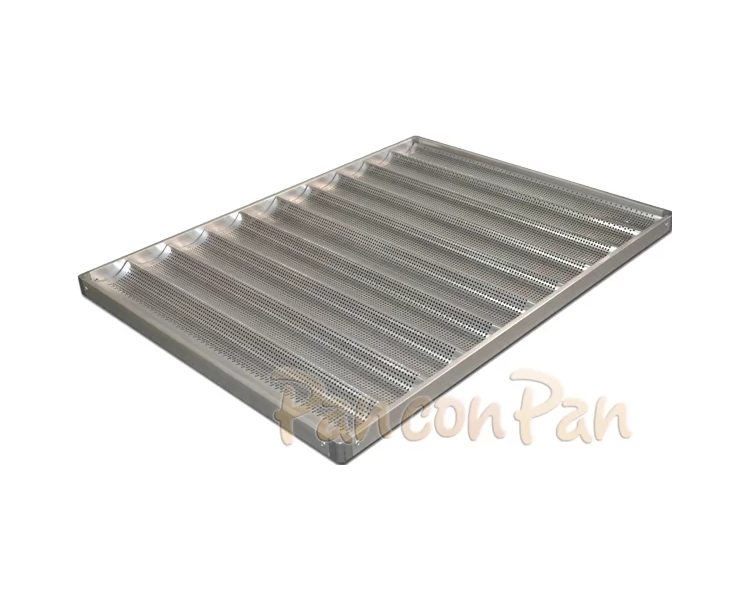 BANDEJAS ALUMINIO PAN CON PAN ONDULADA PERFORADA 45X70