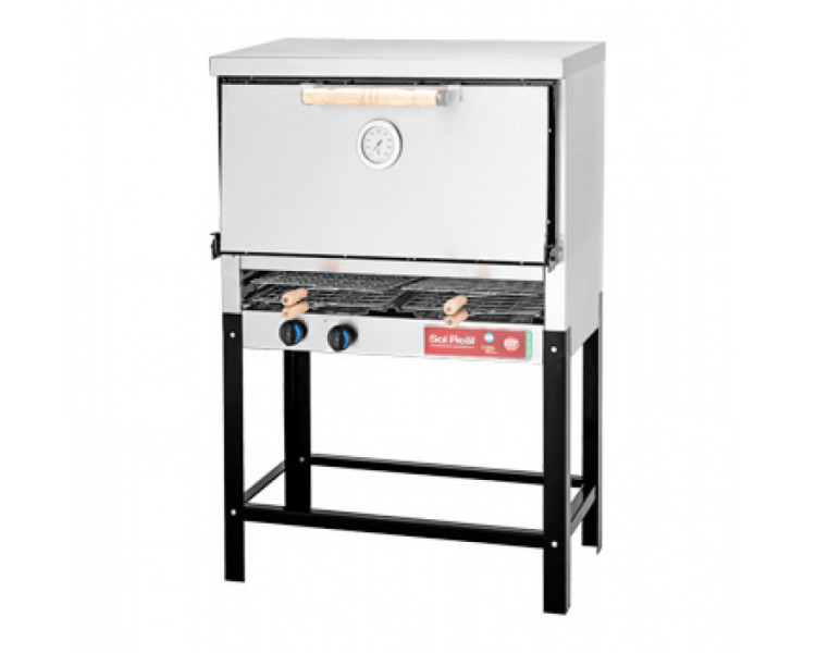 HORNO SOL REAL 8 PIZZAS ACERO CON CARLITERO DOBLE
