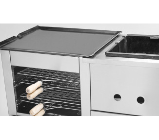 HORNO SOL REAL 8 PIZZAS ACERO CON CARLITERO DOBLE Y PLANCHA SIMPLE