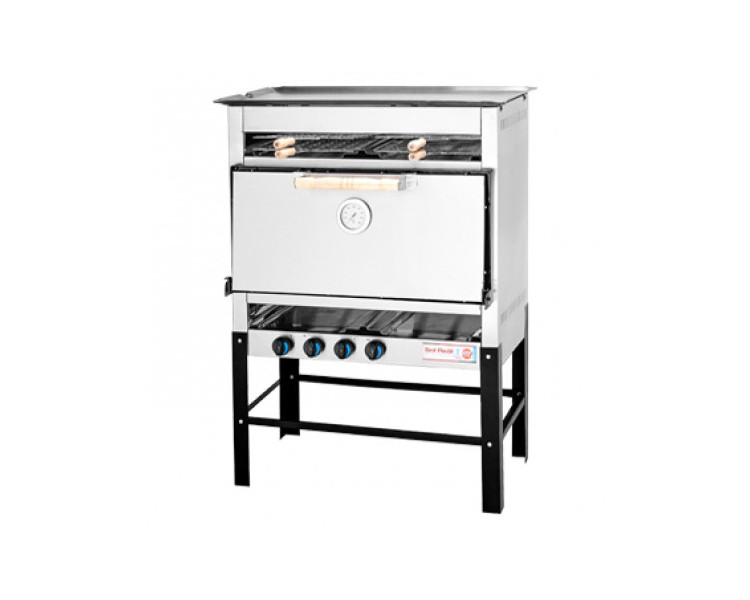 HORNO SOL REAL 8 PIZZAS ACERO CON CARLITERO DOBLE Y PLANCHA DOBLE
