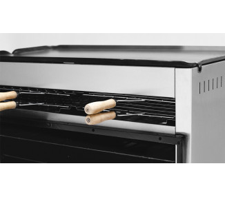 HORNO SOL REAL 8 PIZZAS ACERO CON CARLITERO DOBLE Y PLANCHA DOBLE