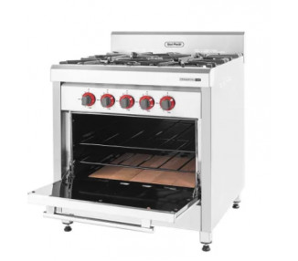 COCINA INDUSTRIAL SOL REAL 4 HORNALLAS CON REJAS DE FUNDICION